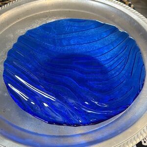 IVV Italy Cobalt Blue Glass Plate 11" Round